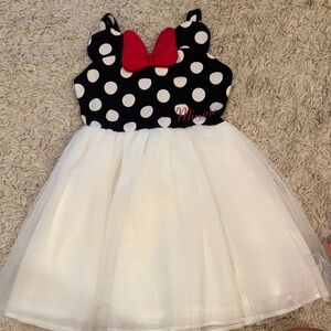 Disney Black and White Polka Dot Dress with Red Bow